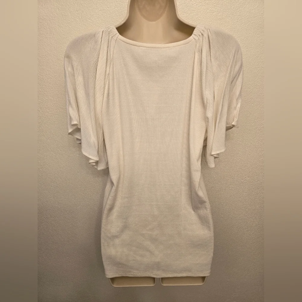 NWT LOFT Women's Short Sleeve Cream Blouse